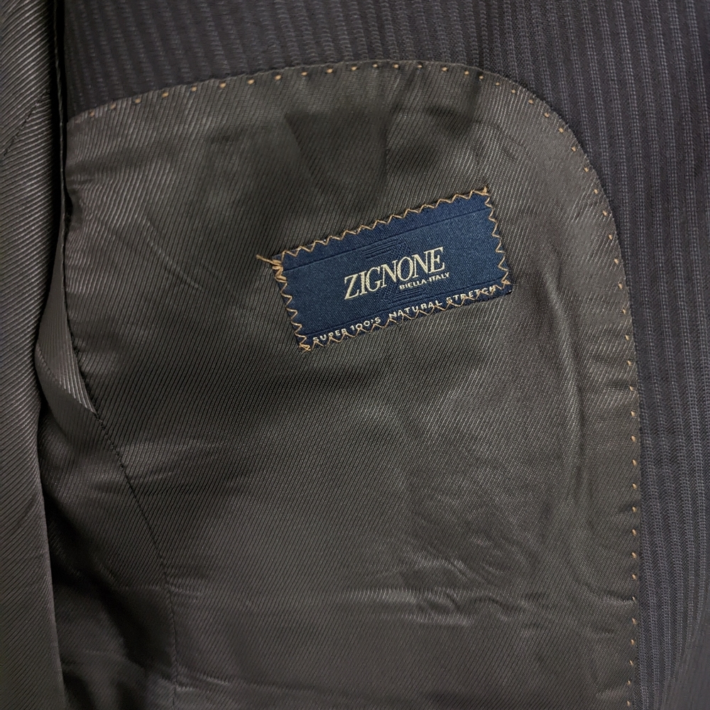 Vintage Zignone Pronto Uomo Signature Made In Italy Stripe Blazer Size 42L - Picture 8 of 10